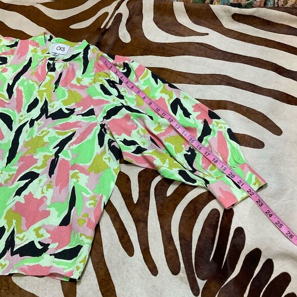 Printed Dolman Sleeve Peasant Top - Picture 11 of 13